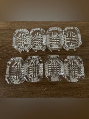 Vintage Set of 8 Clear Pressed Glass salt dips.